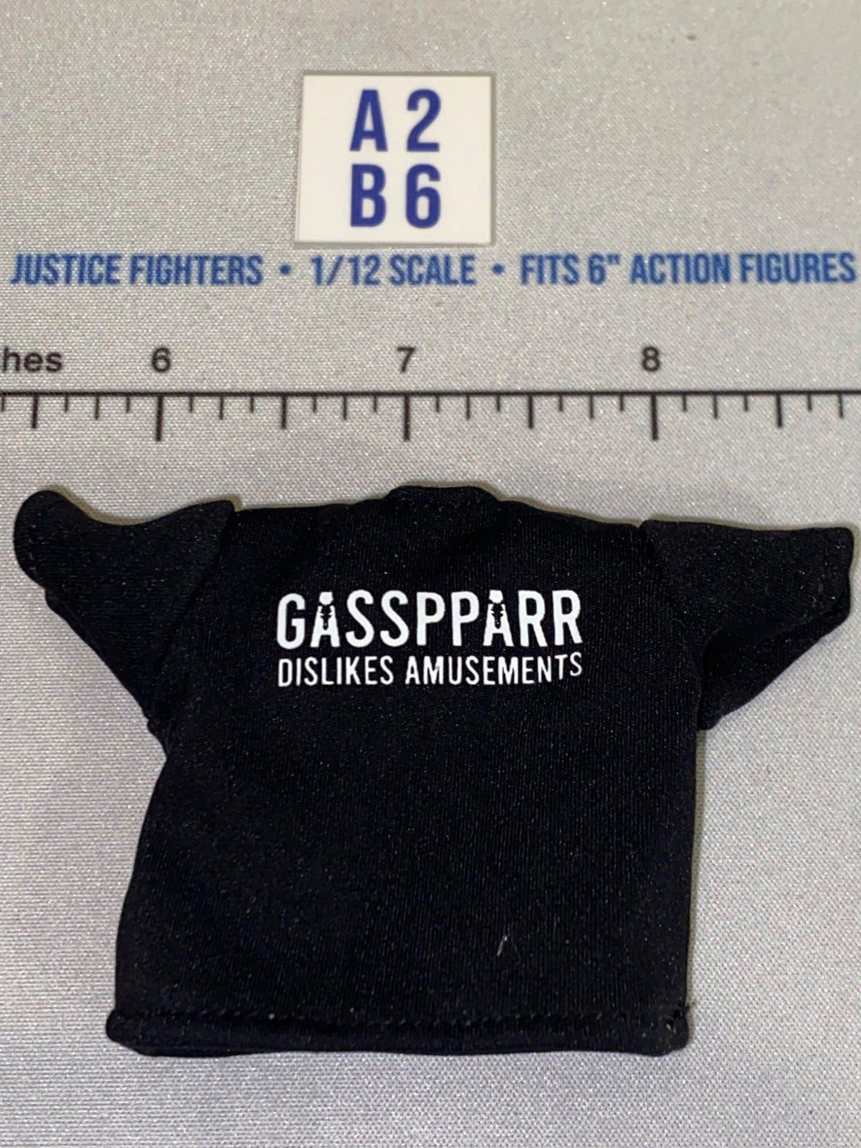1/12 Scale Modern Era Gasspparr Dislikes Amusements Black T-Shirt