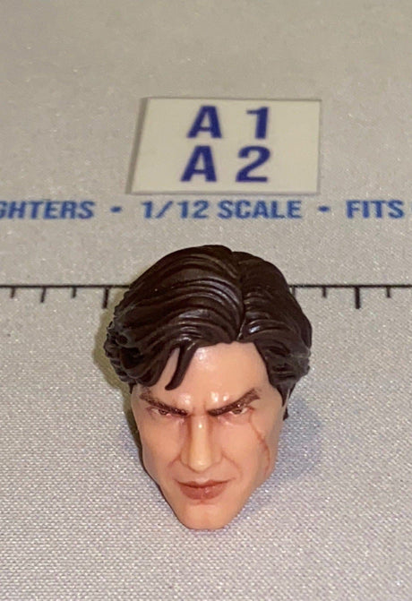 1/12 Scale Male Head Sculpt with Dark Hair and Scar - GI Joe Classified