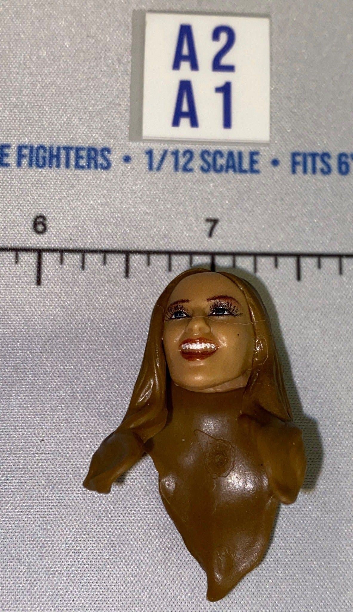 1/12 Scale Female Head Sculpt with Long Blonde Hair - Mattel WWE