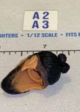 1/12 Scale Male Head Sculpt with Black Beard and Swept Back Hair - Mattel WWE