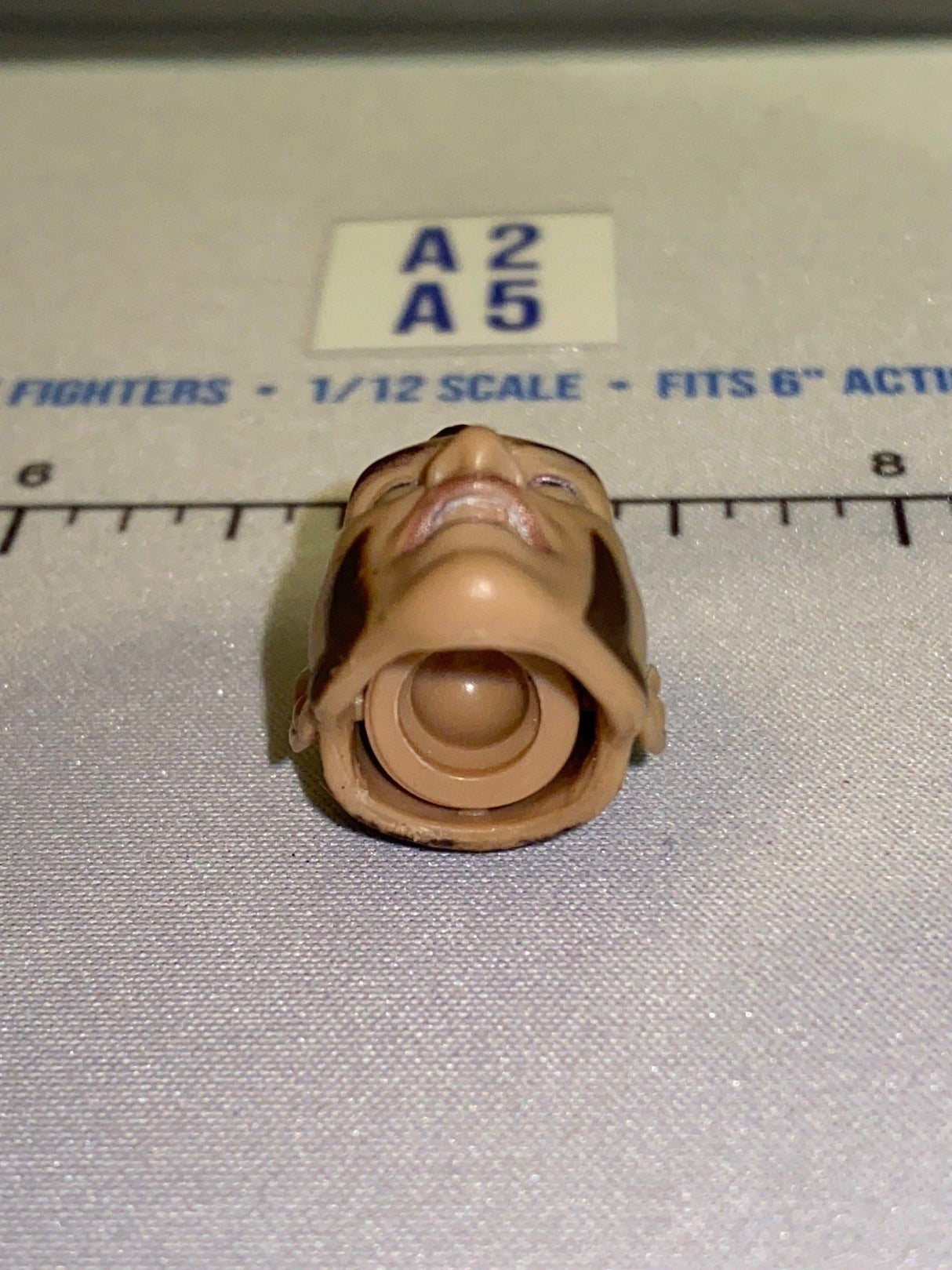 1/12 Scale Male Head Sculpt with Dark Hair and Open Mouth - Mattel WWE