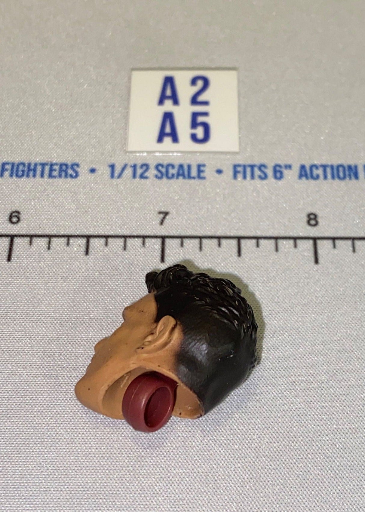 1/12 Scale Male Head Sculpt with Dark Hair - Mattel WWE