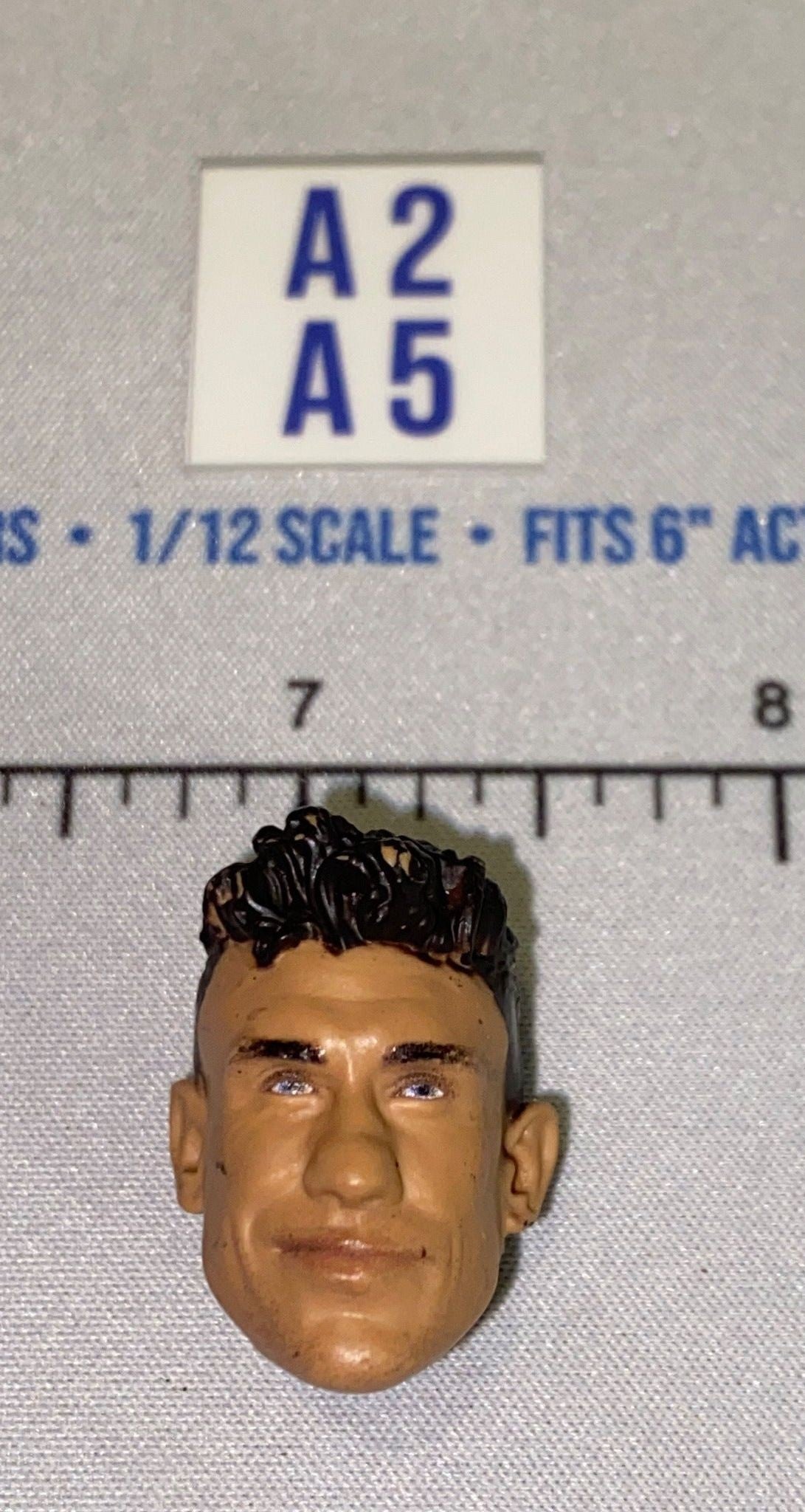 1/12 Scale Male Head Sculpt with Dark Hair - Mattel WWE
