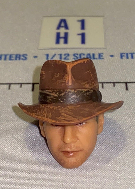1/12 Scale Indiana Jones Head Sculpt with Hat
