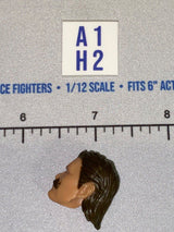 1/12 Scale Male Head Sculpt with Brown Hair and Mustache - GI Joe Classified
