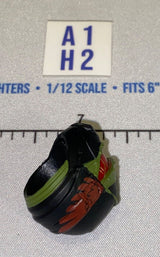 1/12 Scale GI Joe Classified Modern Era Sci-Fi Full Face Helmet with Red Visor - Black and Green