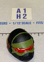 1/12 Scale GI Joe Classified Modern Era Sci-Fi Full Face Helmet with Red Visor - Black and Green
