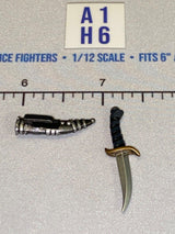 1/12 Scale Ancient Fantasy Curved Dagger and Scabbard Set - Four Horsemen - Mythic Legions