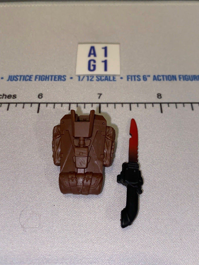1/12 Scale Dreadnaught Backpack and Blood Effect Knife - GI Joe Classified