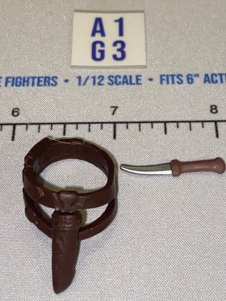 1/12 Scale GI Joe Classified Modern Adventure Era Thigh Holster and Fighting Knife Set