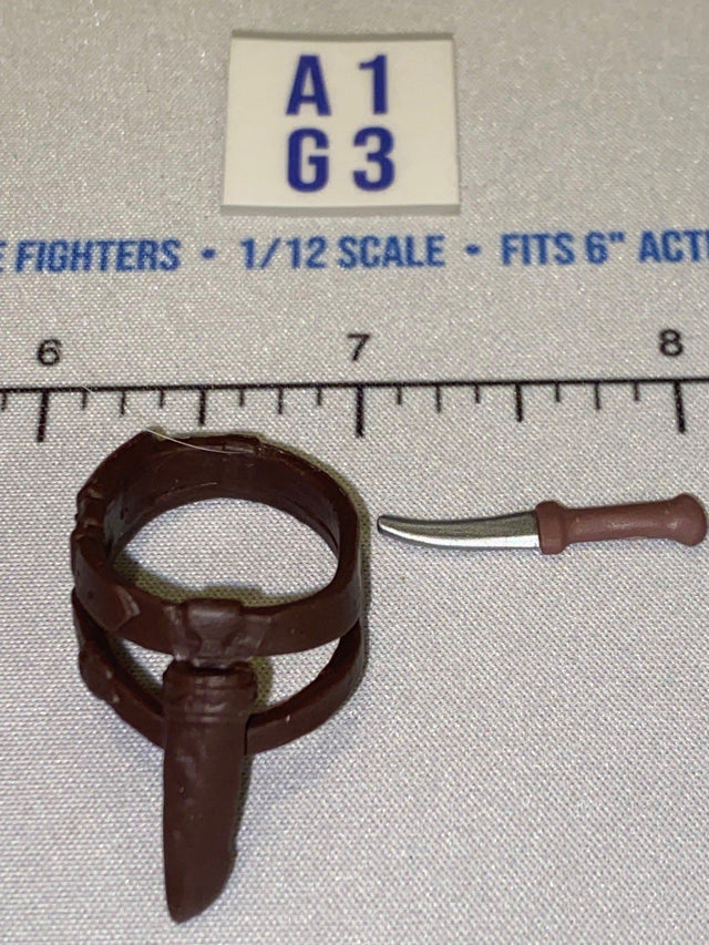 1/12 Scale GI Joe Classified Modern Adventure Era Thigh Holster and Fighting Knife Set