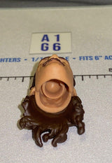 1/12 Scale Male Head Sculpt with Long Hair and Mustache - Mattel WWE