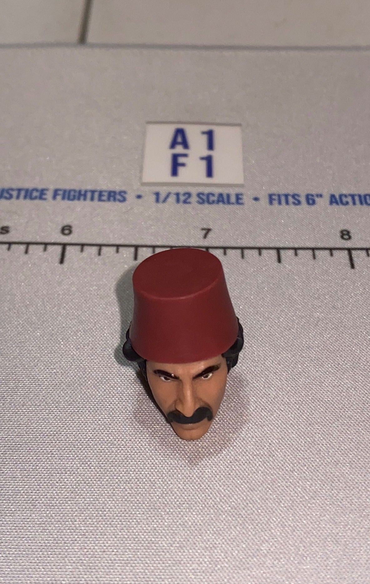 1/12 Scale Male Turkish Arab Head Sculpt with Fez Hat - Indiana Jones