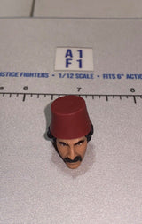 1/12 Scale Male Turkish Arab Head Sculpt with Fez Hat - Indiana Jones