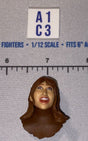 1/12 Scale Head Sculpt - Female with Brown Hair - Mattel WWE