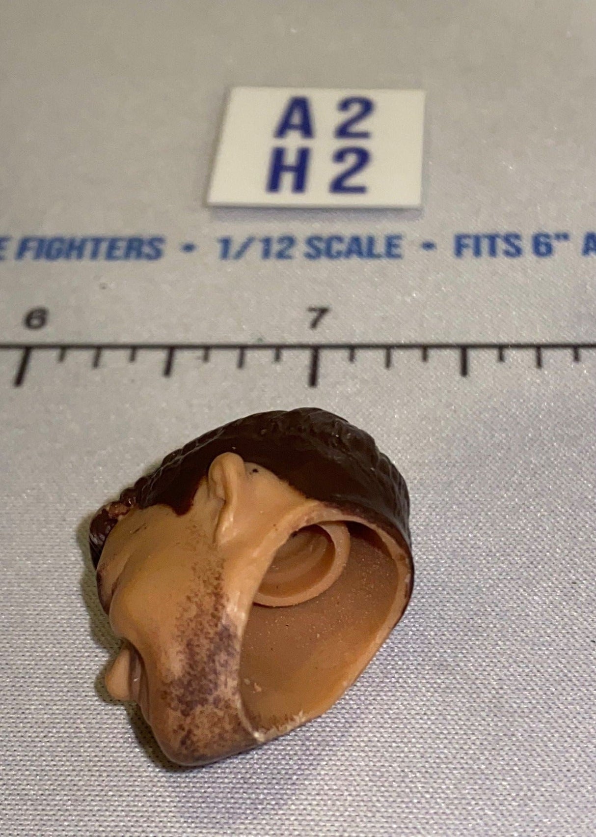 1/12 Scale Male Head Sculpt with Dark Hair - Smiling - Stubble - Mattel WWE