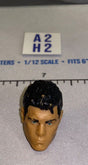 1/12 Scale Male Head Sculpt with Dark Hair - Stern Expression - Mattel WWE