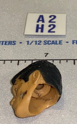 1/12 Scale Male Head Sculpt with Dark Hair - Stern Expression - Mattel WWE