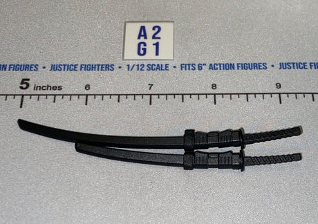 1/12 Scale Ninja Dual Katana Sword Set with Scabbards - Icon Heroes