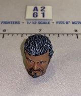 1/12 Scale Male Head Sculpt with Dark Hair and Goatee - Mattel WWE