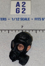 1/12 Scale Modern Male Head Sculpt with Gas Mask