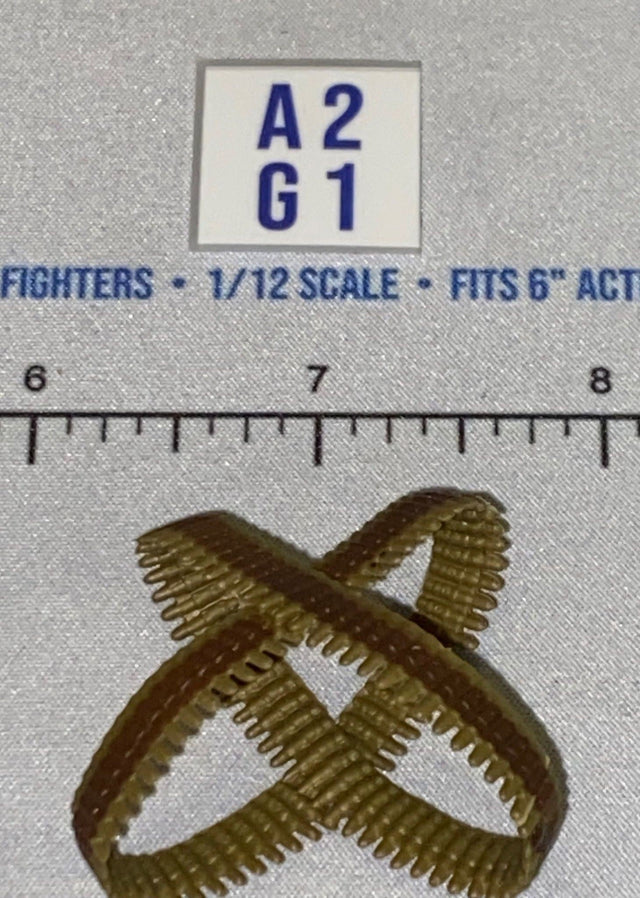 1/12 Scale Crossed Machine Gun Belts - WWII US / Vietnam - GI Joe Classified