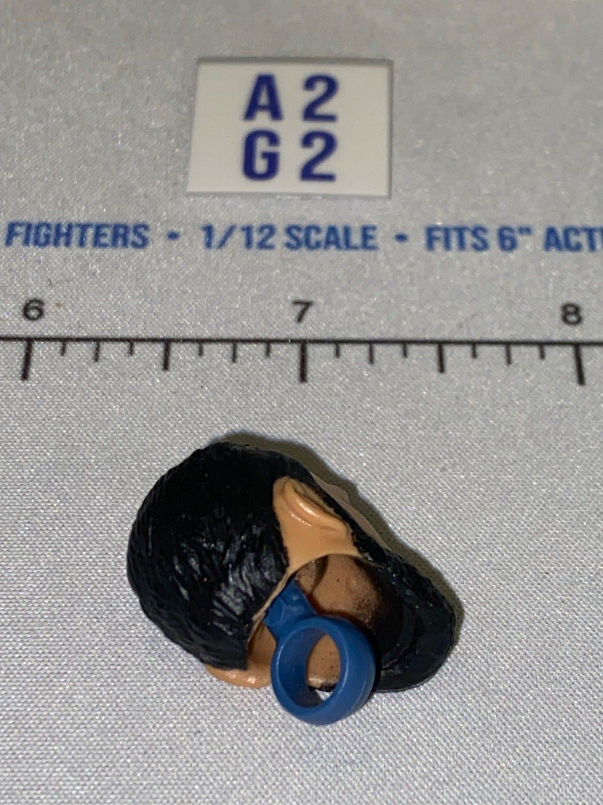 1/12 Scale Male Head Sculpt with Black Hair and Beard - Mattel WWE
