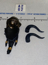 1/12 Scale Four Horsemen - Mythic Legions Fantasy Troll Warrior Helmet Head Sculpt with Braided Hair and Horns