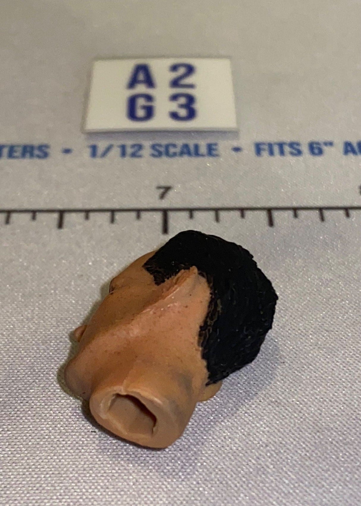 1/12 Scale Male Head Sculpt with Black Hair - DiD