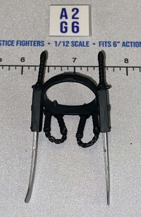 1/12 Scale GI Joe Classified Modern Era Ninja Dual Sword Back Harness Set w/ Nunchucks