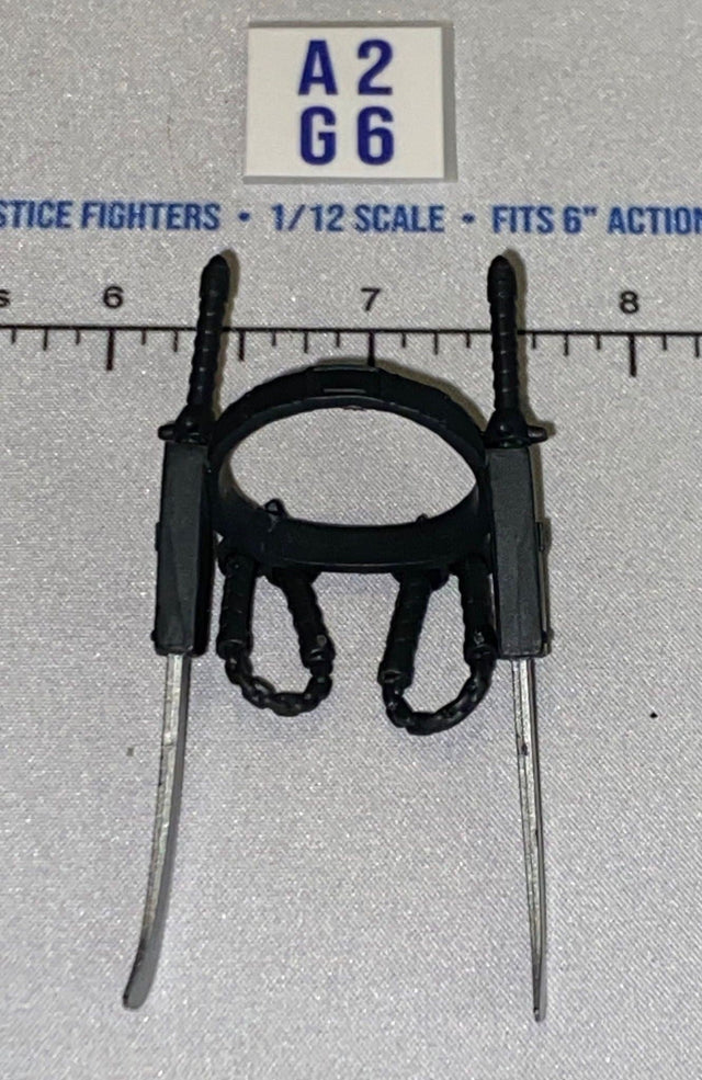 1/12 Scale GI Joe Classified Modern Era Ninja Dual Sword Back Harness Set w/ Nunchucks