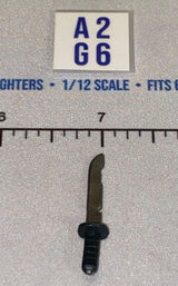 1/12 Scale Modern Era Fighting Knife, Black and Silver