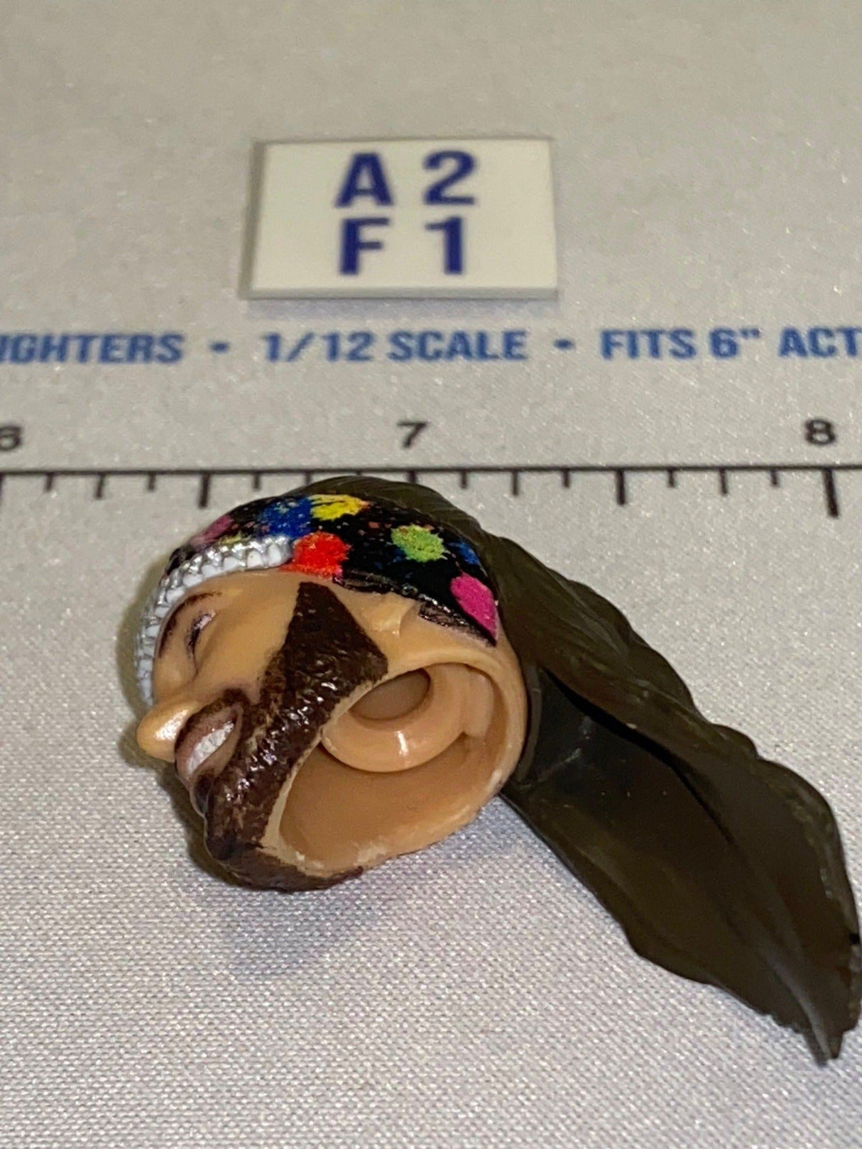 1/12 Scale Female Head Sculpt with Long Hair and Headband - Mattel WWE