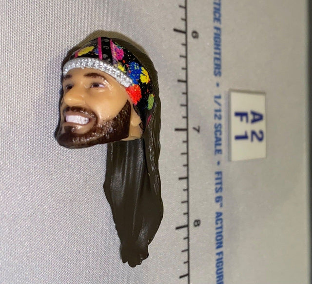 1/12 Scale Female Head Sculpt with Long Hair and Headband - Mattel WWE