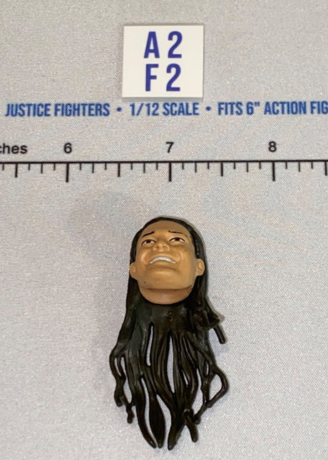 1/12 Scale Head Sculpt with Long Dark Hair - Mattel WWE