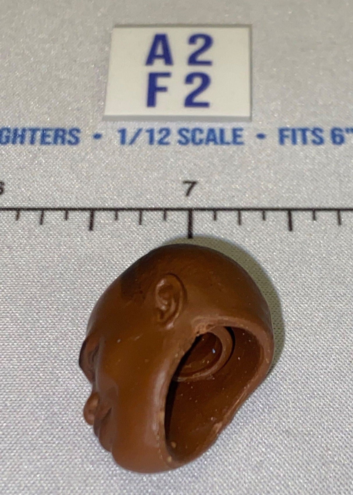 1/12 Scale Male Head Sculpt with Short Dark Hair - Mattel WWE