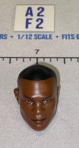 1/12 Scale Male Head Sculpt with Short Dark Hair - Mattel WWE