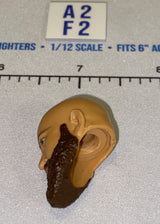 1/12 Scale Bald Male Head Sculpt with Dark Beard - Mattel WWE