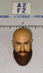 1/12 Scale Bald Male Head Sculpt with Dark Beard - Mattel WWE