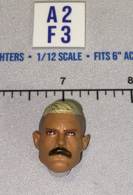 1/12 Scale Male Head Sculpt with Mustache and Blonde Hair - Mattel WWE