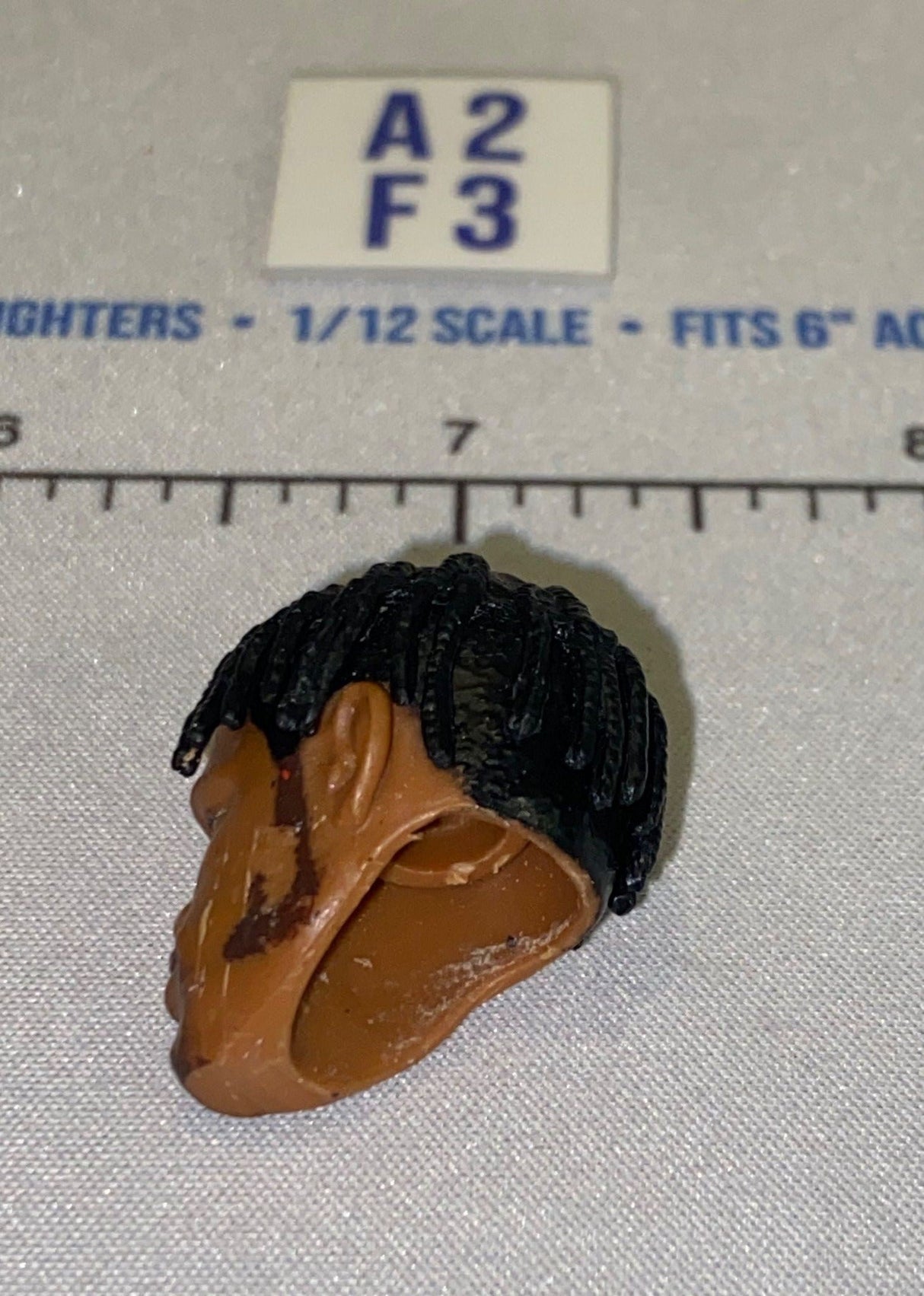 1/12 Scale Male Head Sculpt with Dreadlocks and Goatee - Mattel WWE