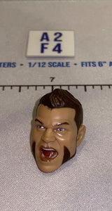 1/12 Scale Male Head Sculpt with Dark Hair - Mattel WWE