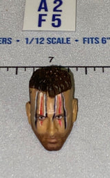 1/12 Scale Male Head Sculpt with Dark Hair and Face Paint - Mattel WWE