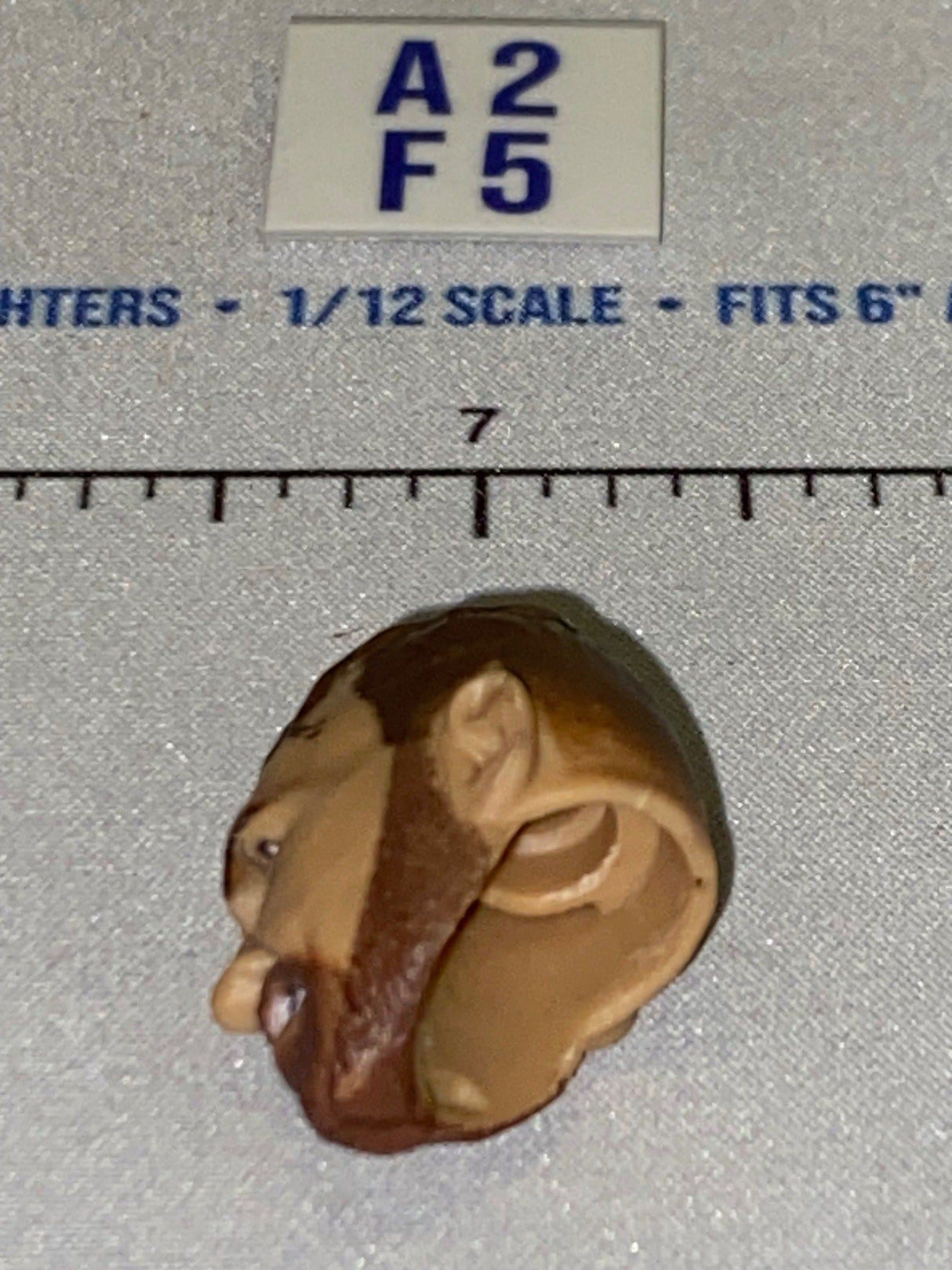 1/12 Scale Male Head Sculpt with Brown Hair and Open Mouth - Mattel WWE