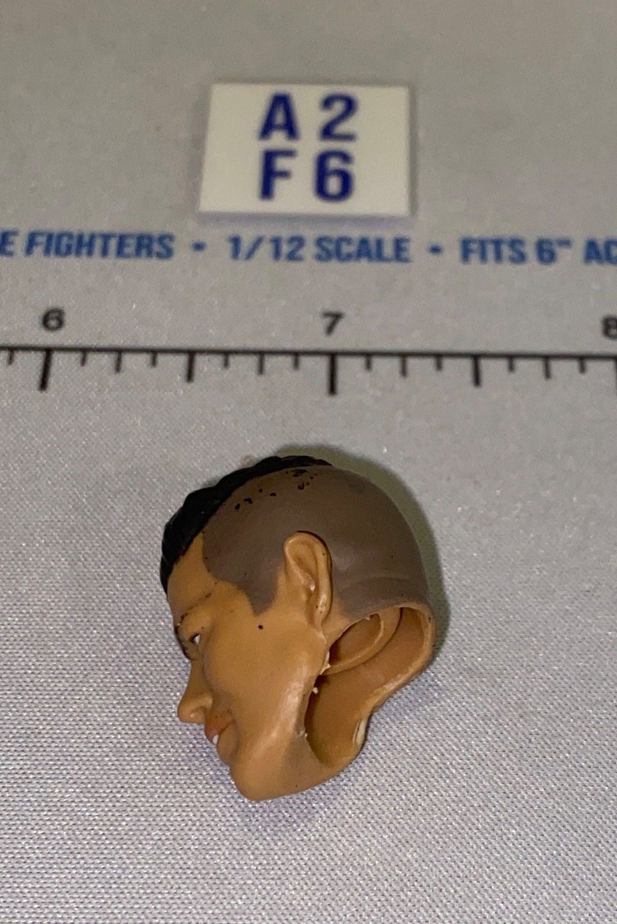 1/12 Scale Male Head Sculpt with Black Hair - Mattel WWE