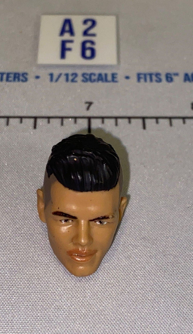 1/12 Scale Male Head Sculpt with Black Hair - Mattel WWE
