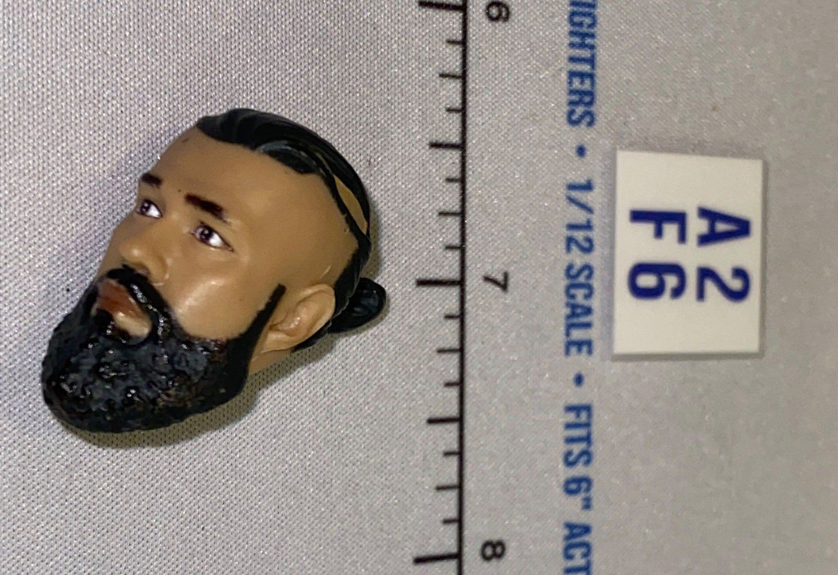 1/12 Scale Male Head Sculpt with Black Hair and Beard - Mattel WWE