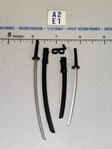 1/12 Scale Icon Heroes Medieval Japanese Katana and Wakizashi Sword Set with Scabbards