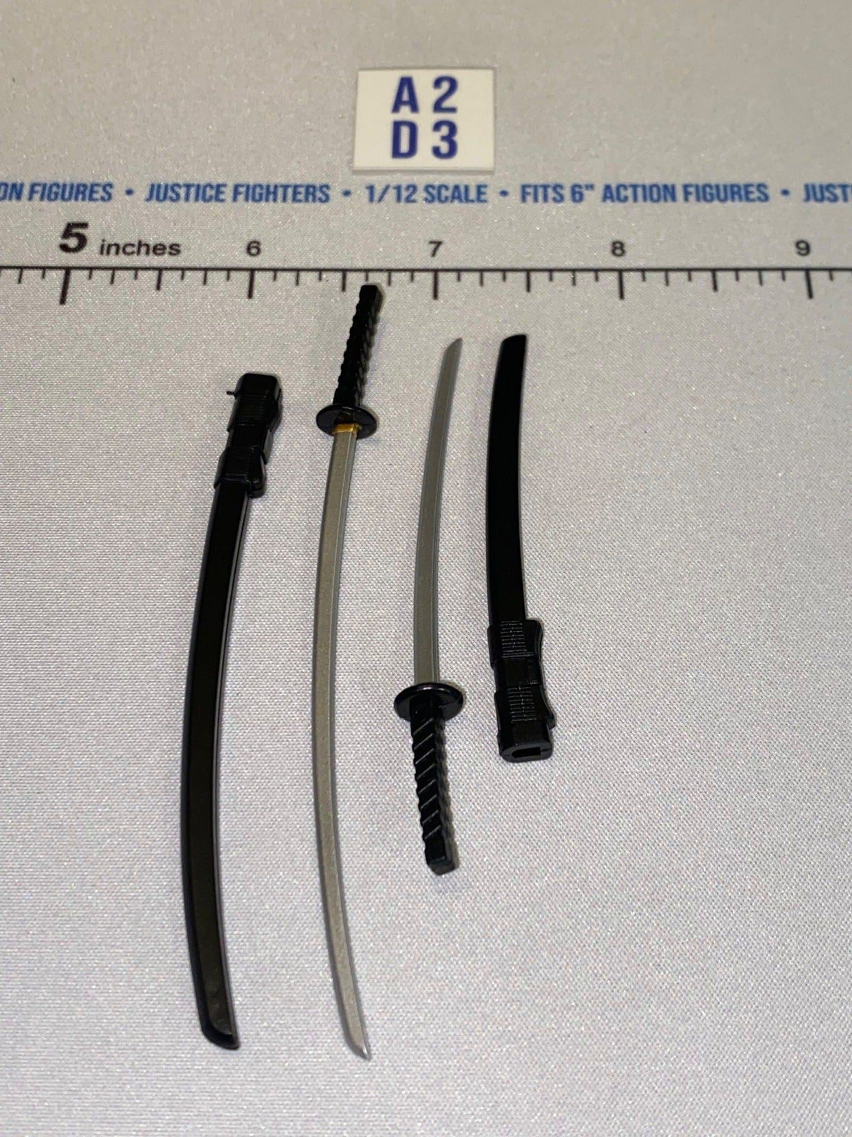 1/12 Scale Icon Heroes Medieval Japanese Katana and Wakizashi Sword Set with Scabbards