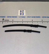 1/12 Scale Icon Heroes Medieval Japanese Katana and Wakizashi Sword Set with Scabbards